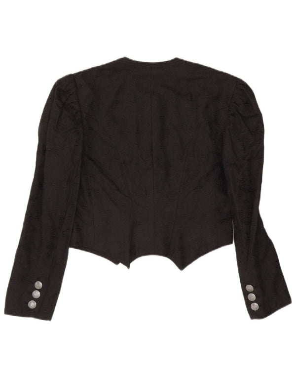 Gossl Dame Trachten Crop Cardigan Top EU 40 Medium Sort Linned