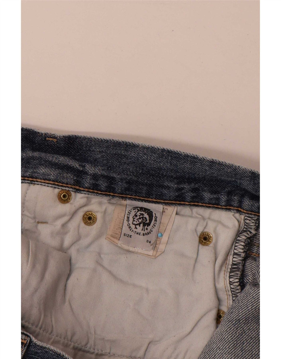 Diesel Herre Straight Jeans W34 L30 Blå Bomuld