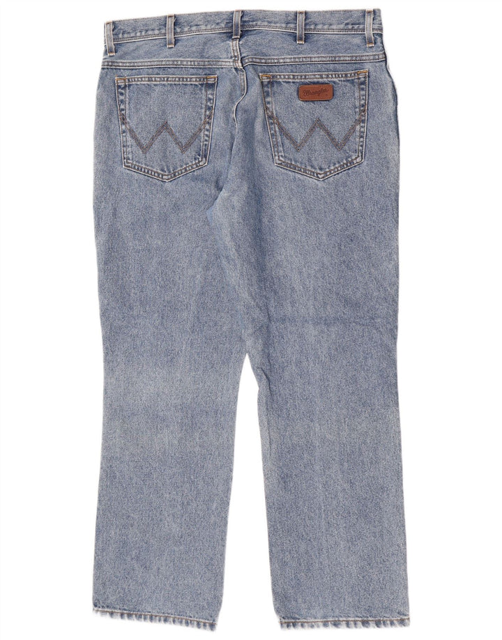 Wrangler Herre Regular Fit Straight Jeans W38 L30 Blå Bomuld