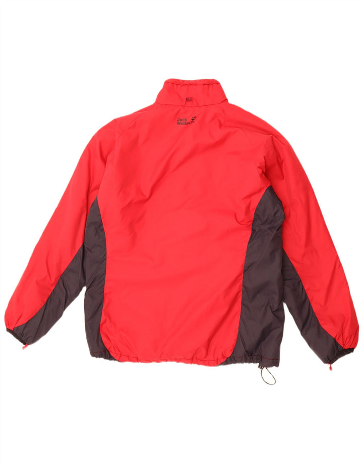 Jack Wolfskin Dame Windbreaker Jacket UK 14/16 Large Red Colourblock