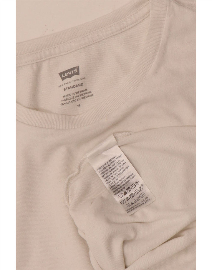 Levi's Herre Standard T-Shirt Top Medium Hvid Bomuld