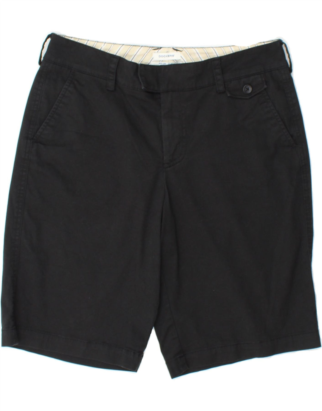DOCKERS Womens Curvy Mid Rise Chino Shorts US 6 Medium W30 Black Cotton Vintage Dockers and Second-Hand Dockers from Messina Hembry 