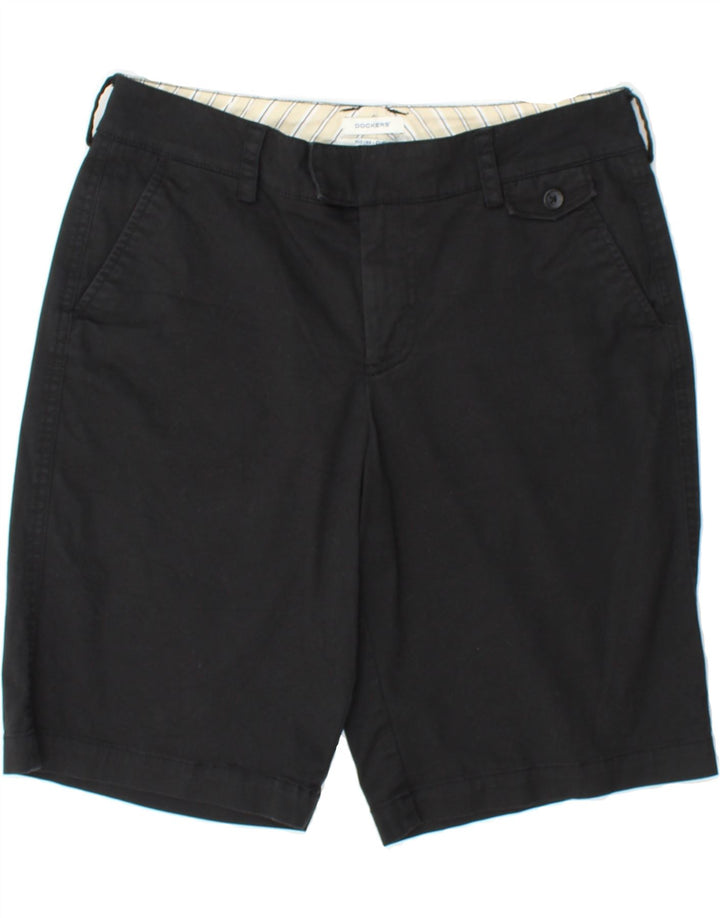 DOCKERS Womens Curvy Mid Rise Chino Shorts US 6 Medium W30 Black Cotton Vintage Dockers and Second-Hand Dockers from Messina Hembry 