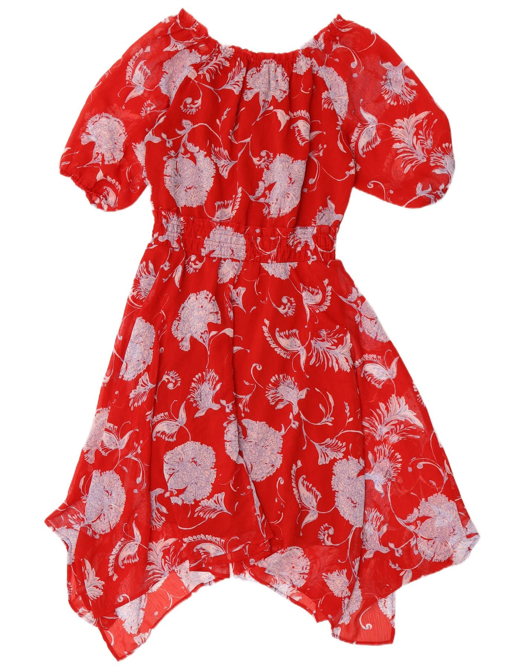 Tommy Hilfiger Dame Asymmetrisk Kjole US 8 Medium Red Floral