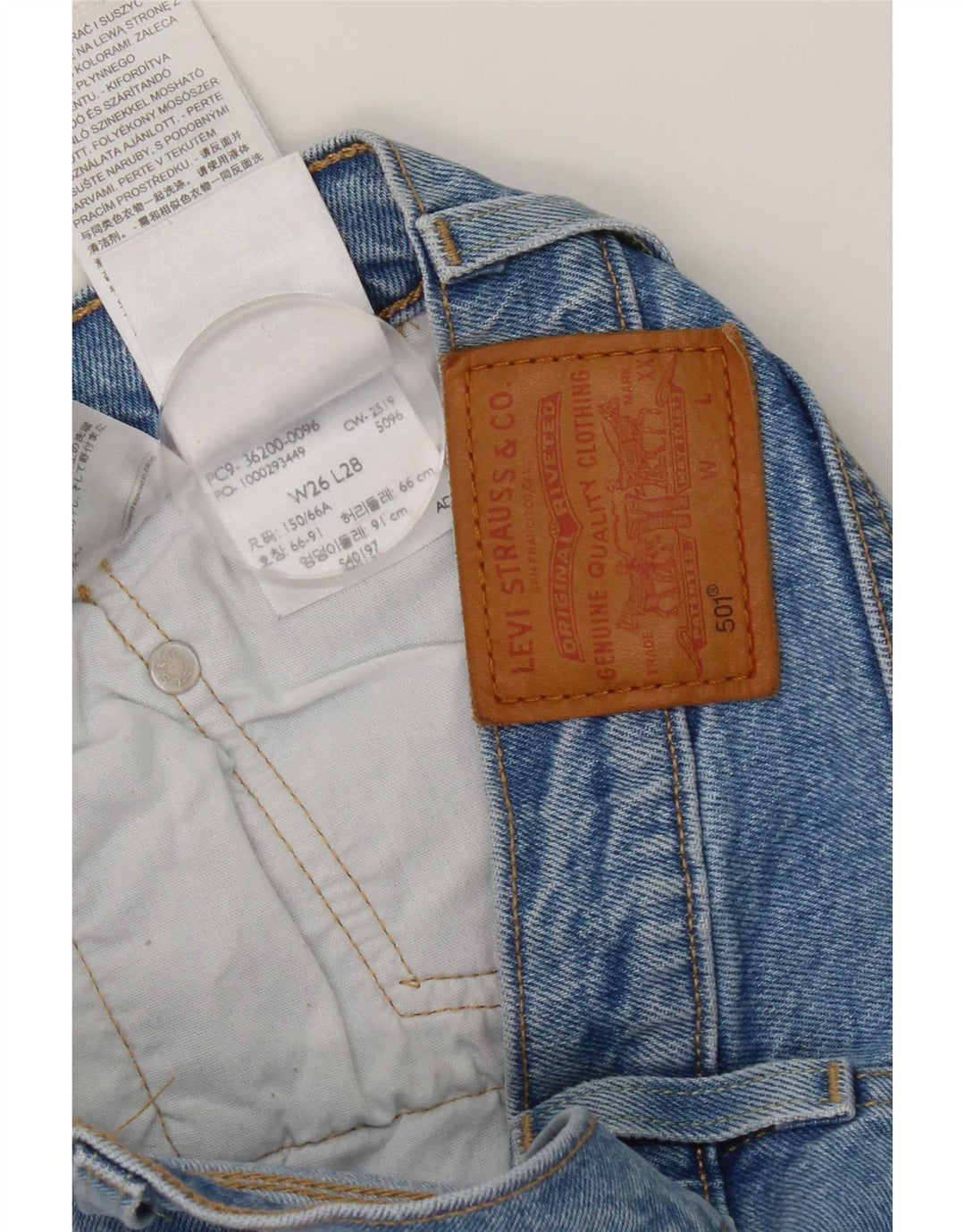 Levi's Dame 501 Straight Jeans W26 L28 Blå Bomuld
