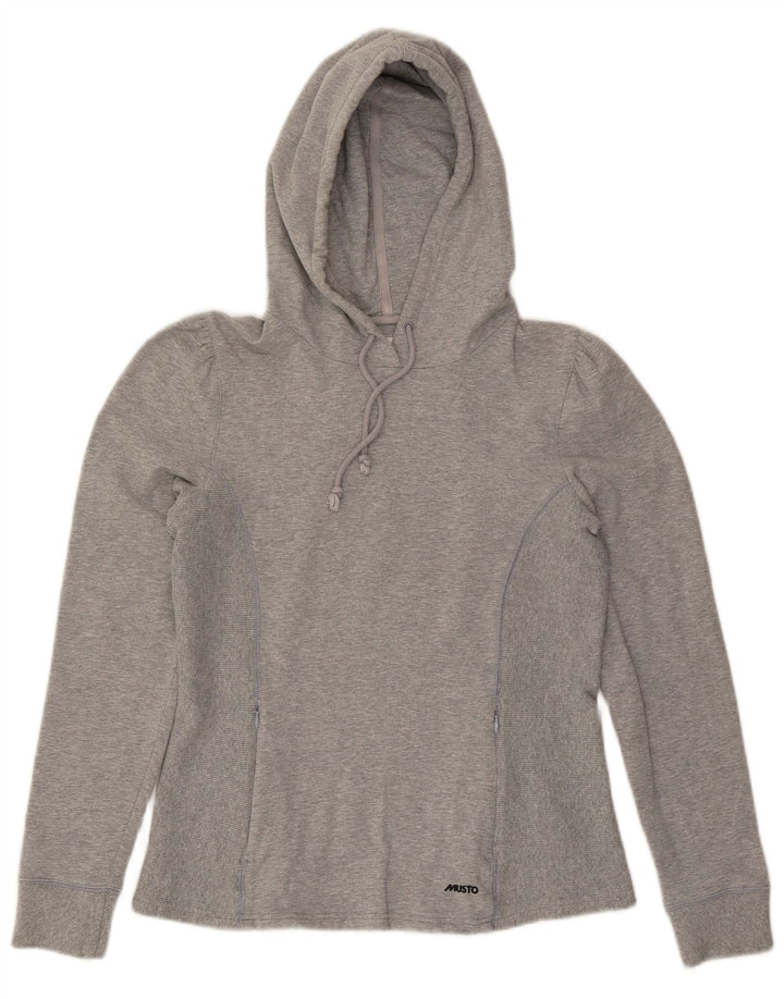 Musto Dame Hoodie Jumper UK 10 Small Grå Bomuld
