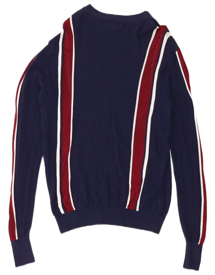Reiss Herre Crew Neck trøje Sweater Medium Navy Blue stribet