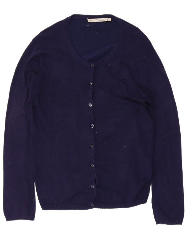 Zara Dame Cardigan Sweater UK 14 Large Navy Blue