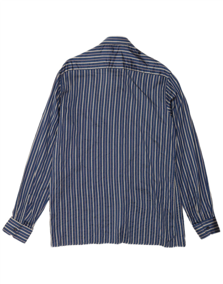 Vintage herreskjorte str. 42 16 1/2 stor blå nålestribe