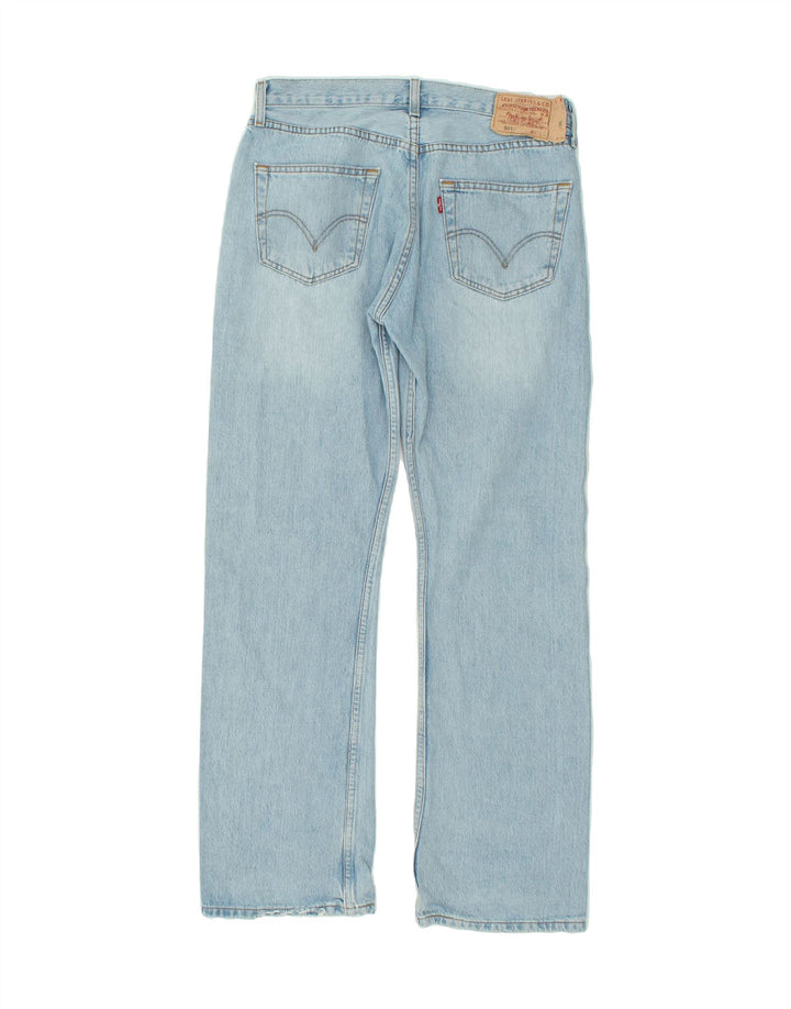LEVI'S Herre 501 Straight Jeans W32 L32 Blå Bomuld