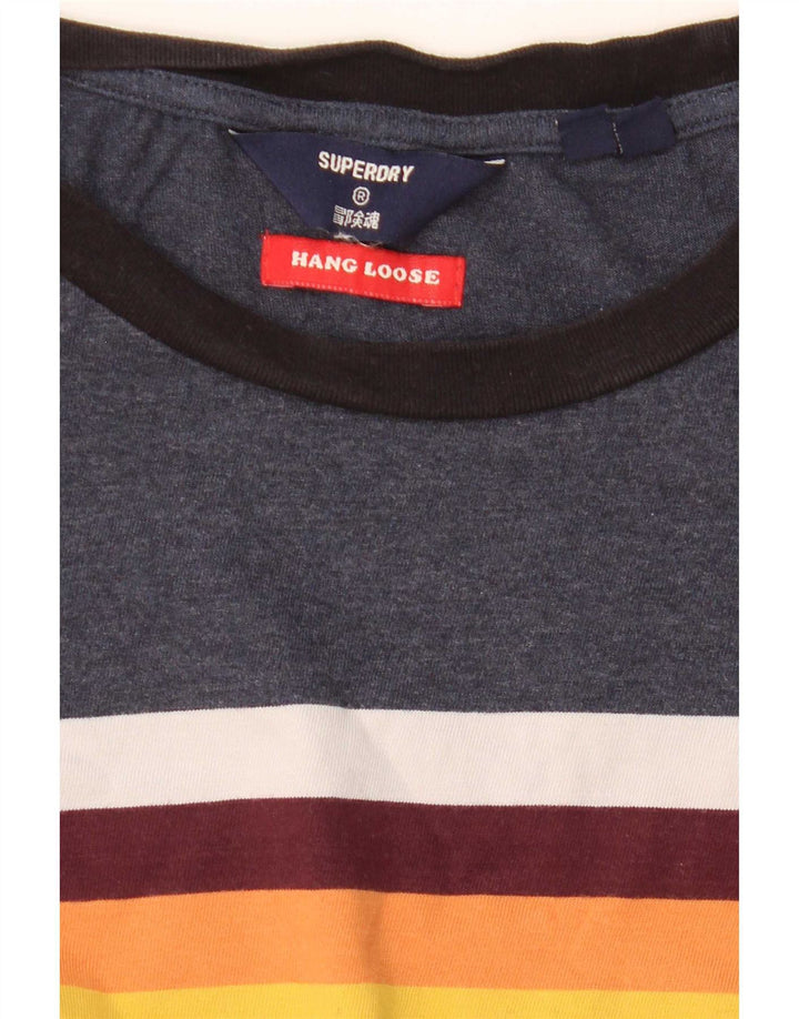 Superdry T-shirt til mænd, medium marineblå farveblok