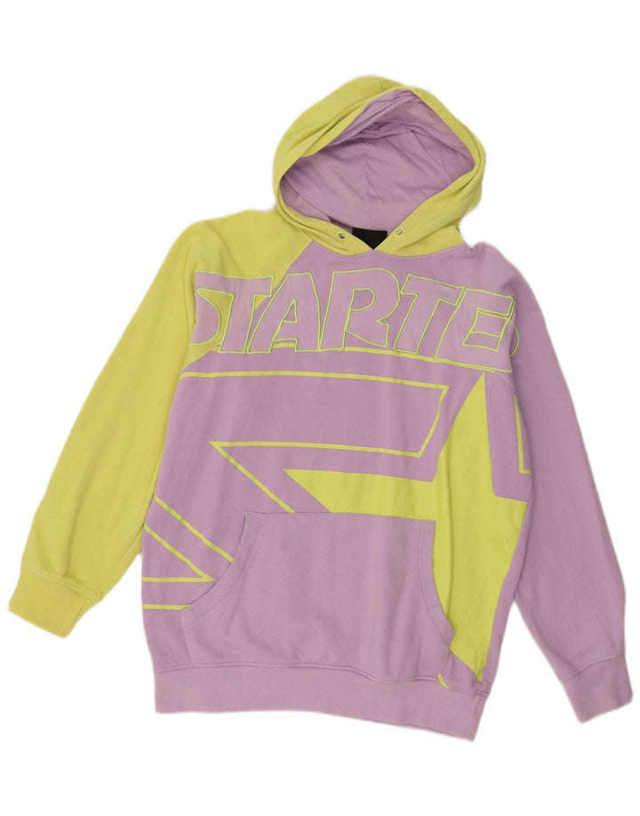 Starter Herre grafisk hættetrøje Jumper Medium Lilla Colourblock Bomuld
