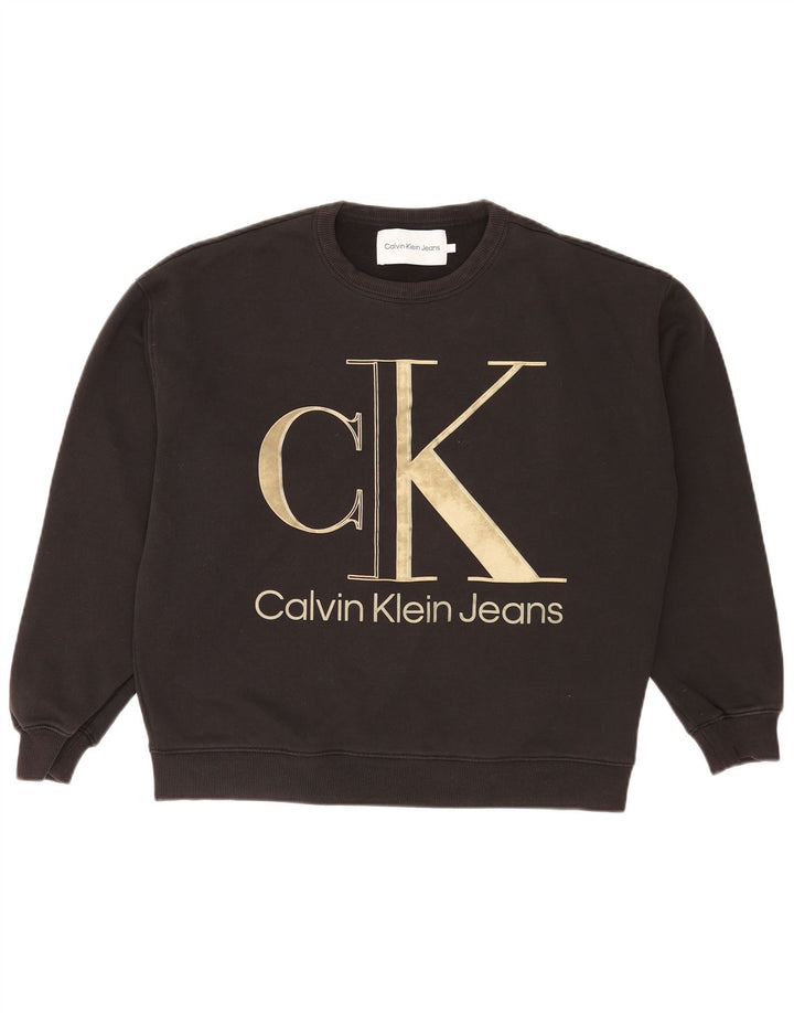 Calvin Klein Jeans Herre Grafisk Sweatshirt Jumper Stor Sort Bomuld