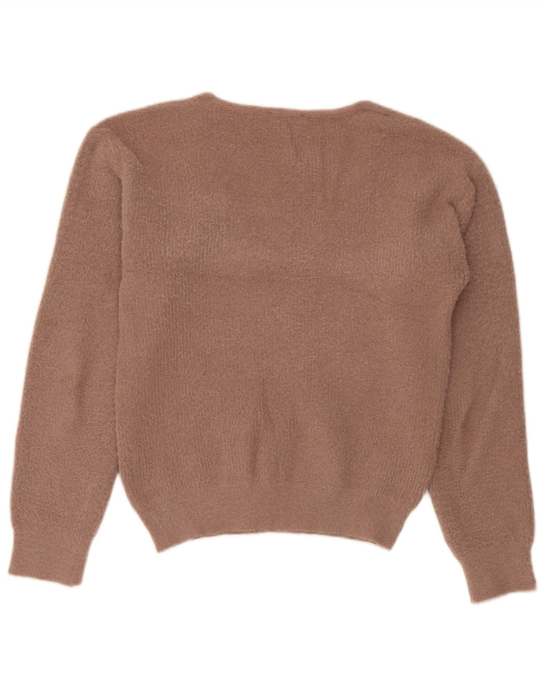 Zara Dame Oversized V-hals sweater UK 10 Lille brun polyester