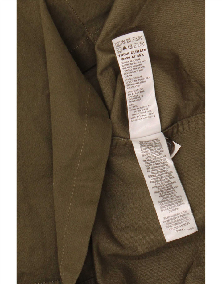 Marks & Spencer Herre Overshirt Skjorte Lille Khaki Bomuld