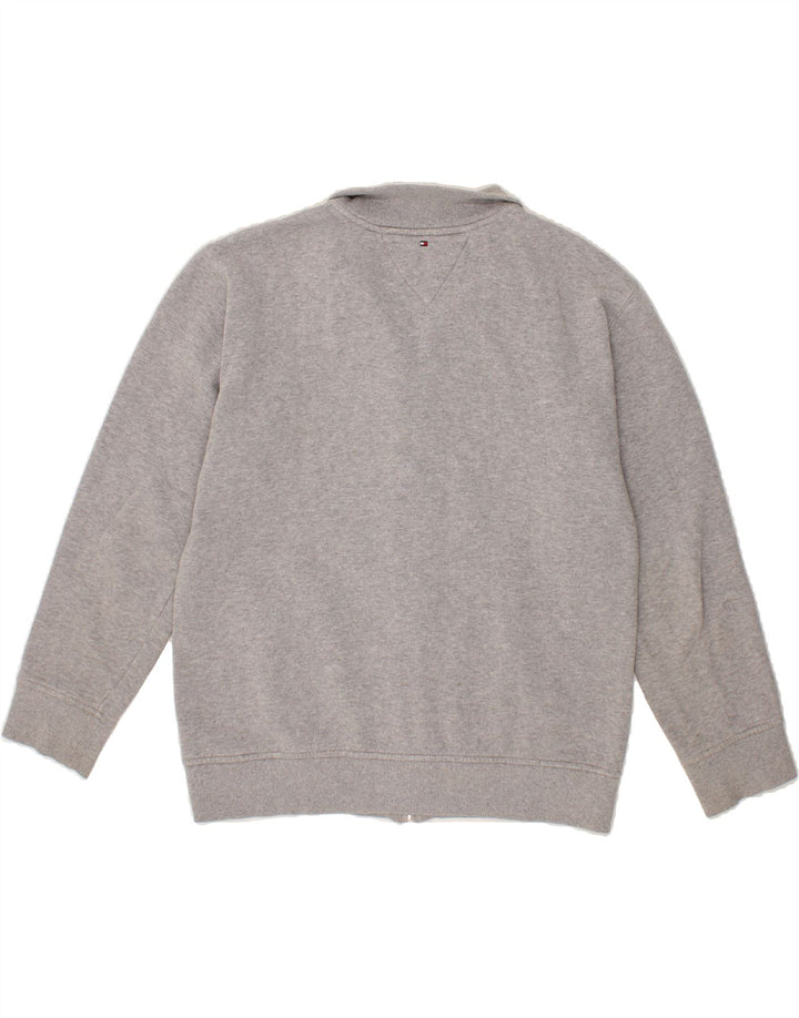 TOMMY HILFIGER Boys Graphic Tracksuit Top Jacket 15-16 Years Grey Cotton Vintage Tommy Hilfiger and Second-Hand Tommy Hilfiger from Messina Hembry 