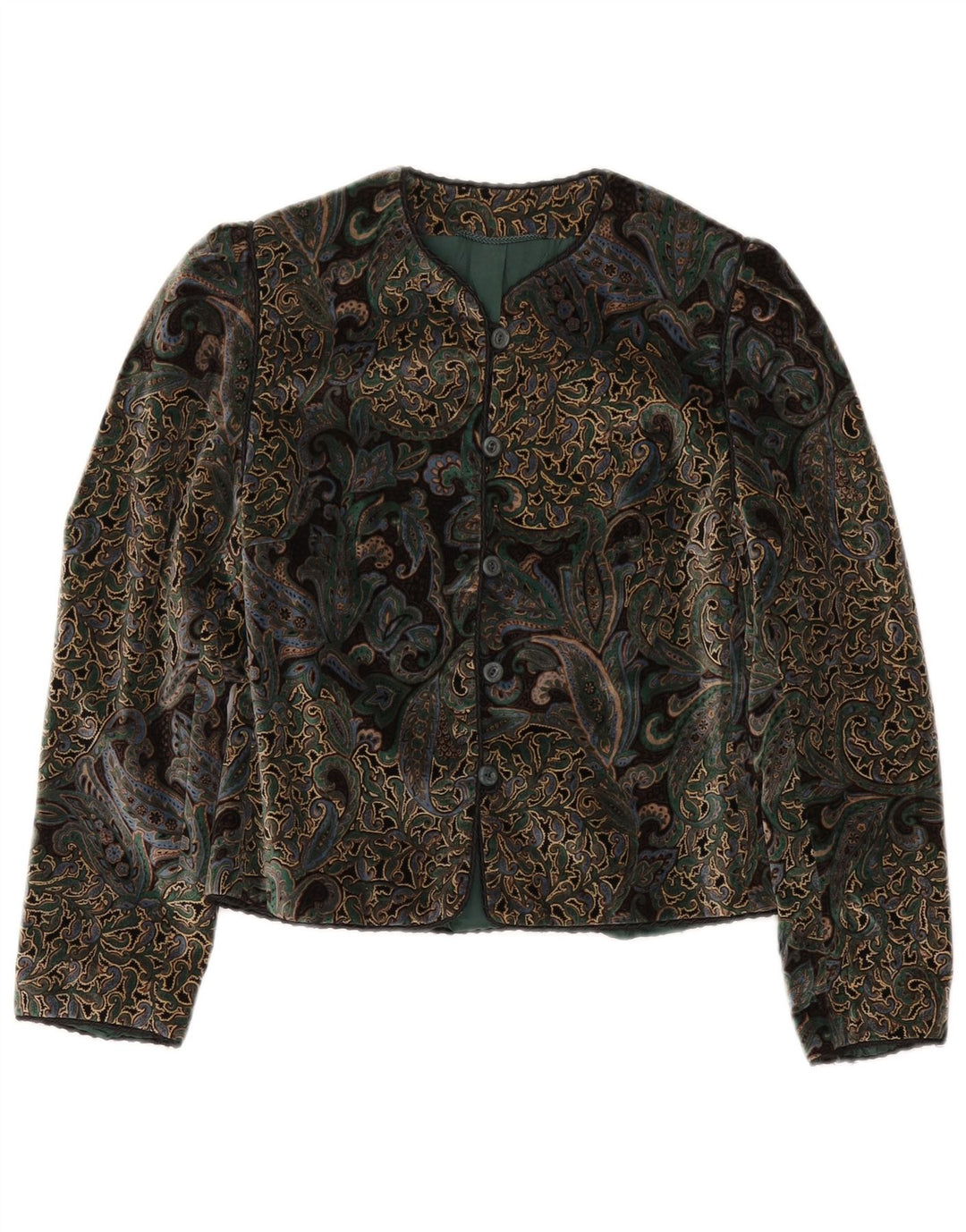 Vintage dame 5-knaps blazerjakke EU 40 Medium Flerfarvet Paisley