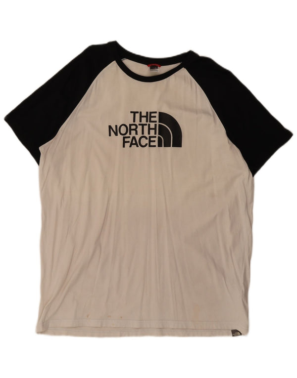 The North Face Herre grafisk T-shirt Top XL Hvid Colourblock Bomuld