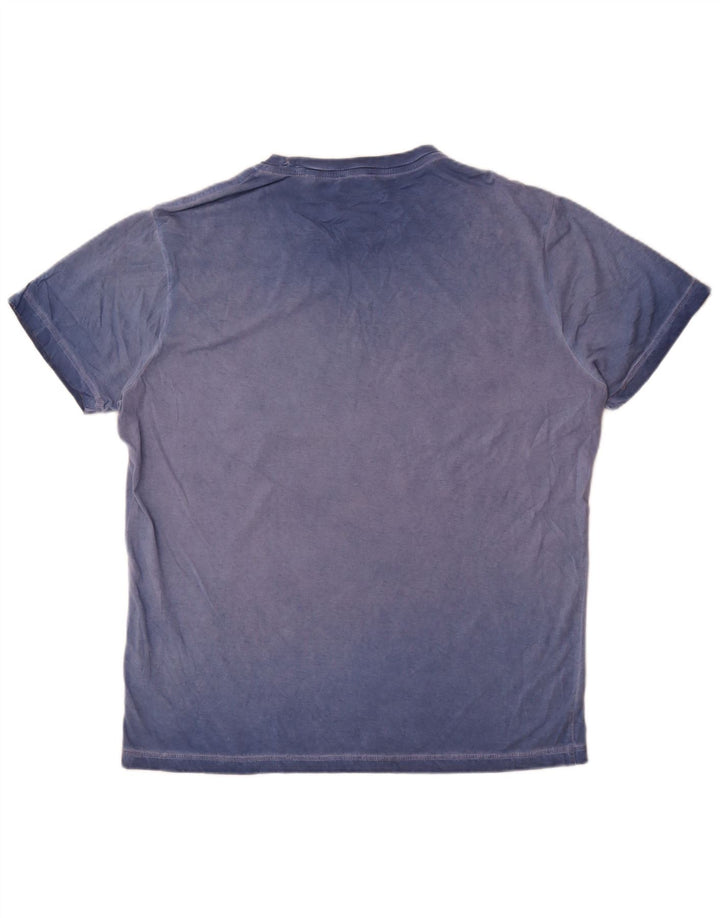 Diesel Herre Grafisk T-Shirt Top XL Blå Bomuld