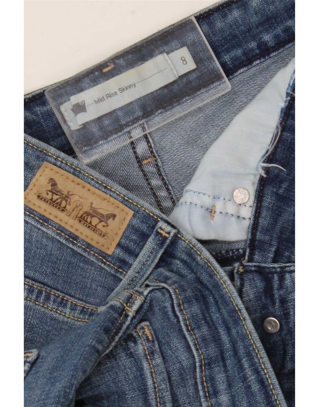 Levi's Dame Mid Rise Skinny Jeans US 8 Medium W30 L31 Blå