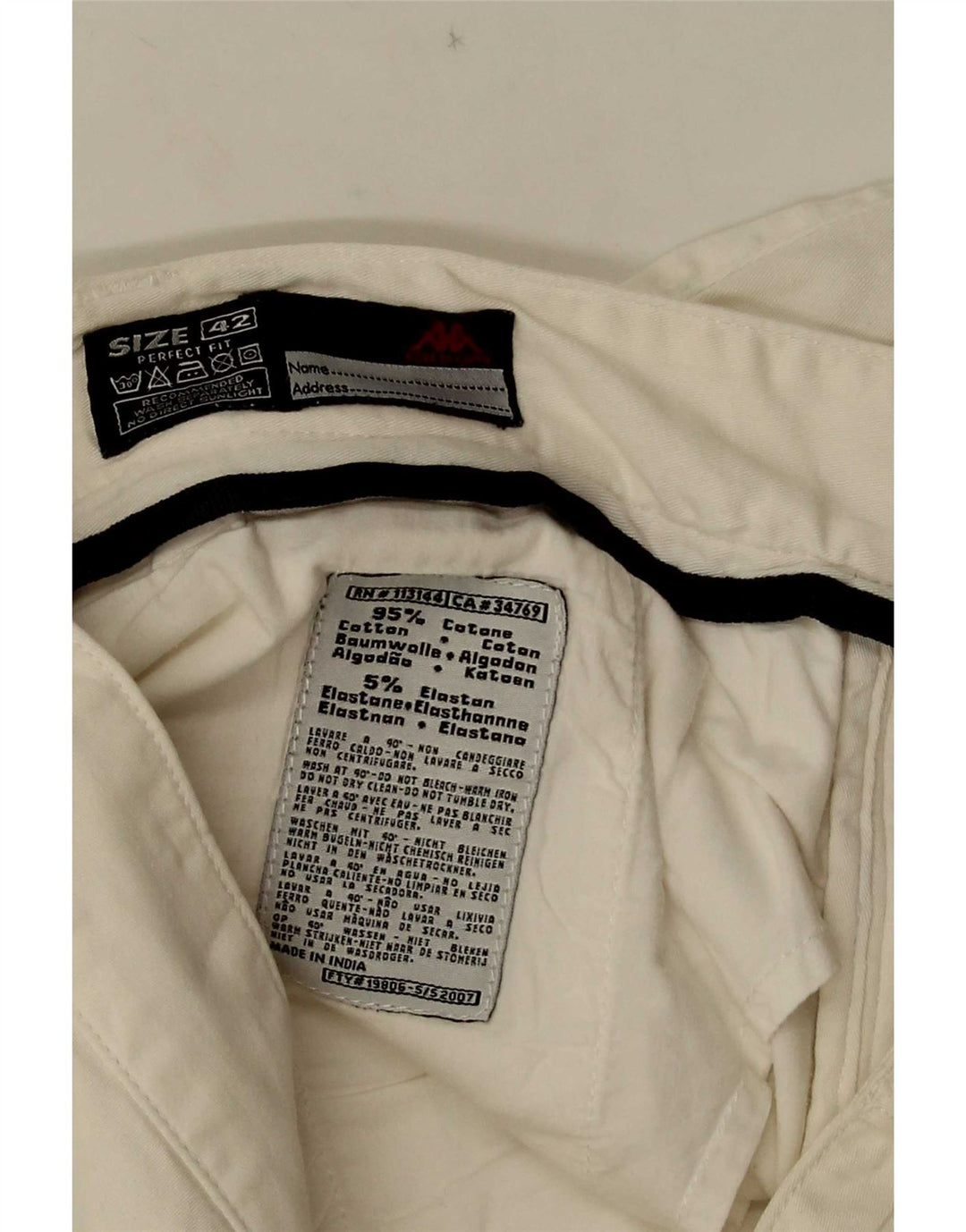 Kappa Chino Shorts til kvinder IT 42 Medium W30 Off White Bomuld