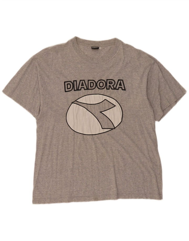 Diadora Herre Grafisk T-Shirt Top Stor Grå