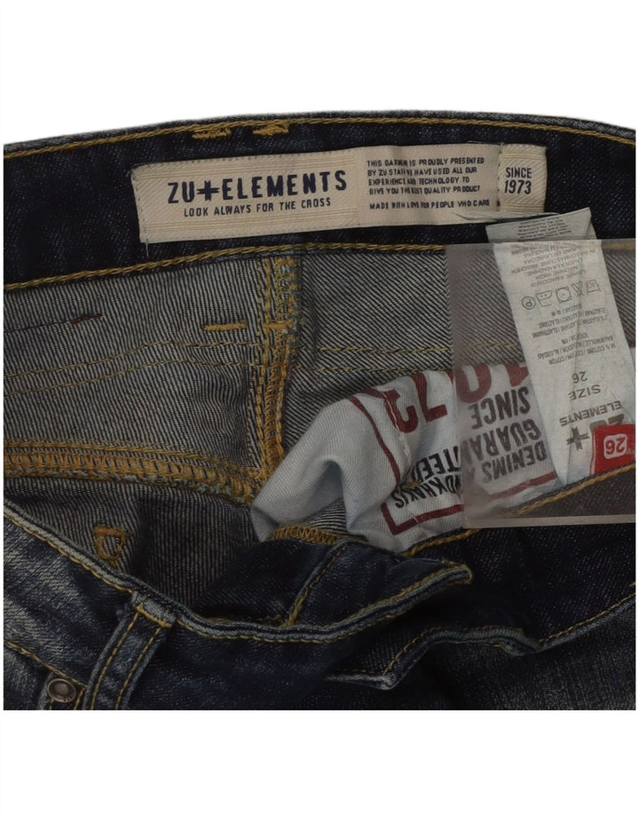 Zu Elements Dame Distressed Skinny Jeans W26 L30 Blå Bomuld