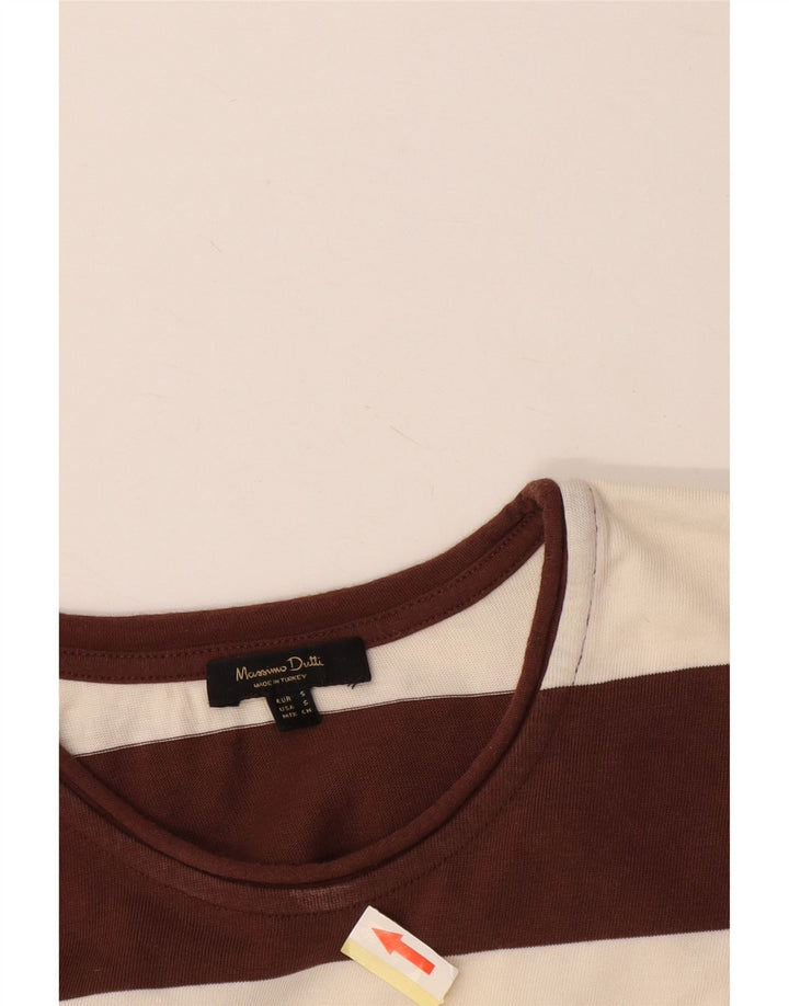 Massimo Dutti Herre Top Langærmet Lille Brun Stribet Bomuld