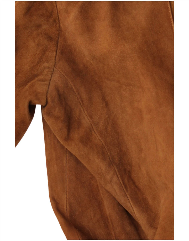 Vintage dame ruskindsjakke IT 52 2XL Brun ruskind