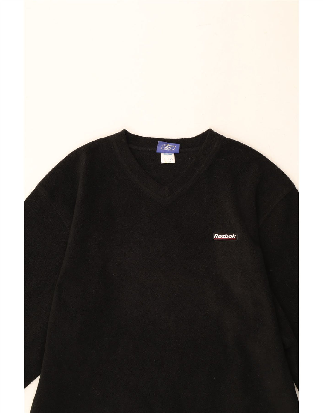 REEBOK Mens Fleece Jumper Medium Black Polyester Vintage Reebok and Second-Hand Reebok from Messina Hembry 