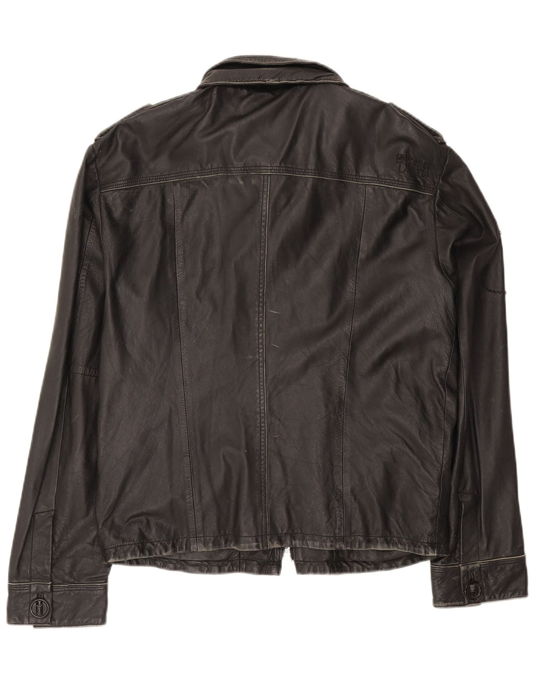 Superdry Herre Læderjakke UK 42 XL Sort Læder