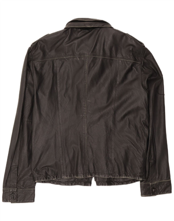 Superdry Herre Læderjakke UK 42 XL Sort Læder
