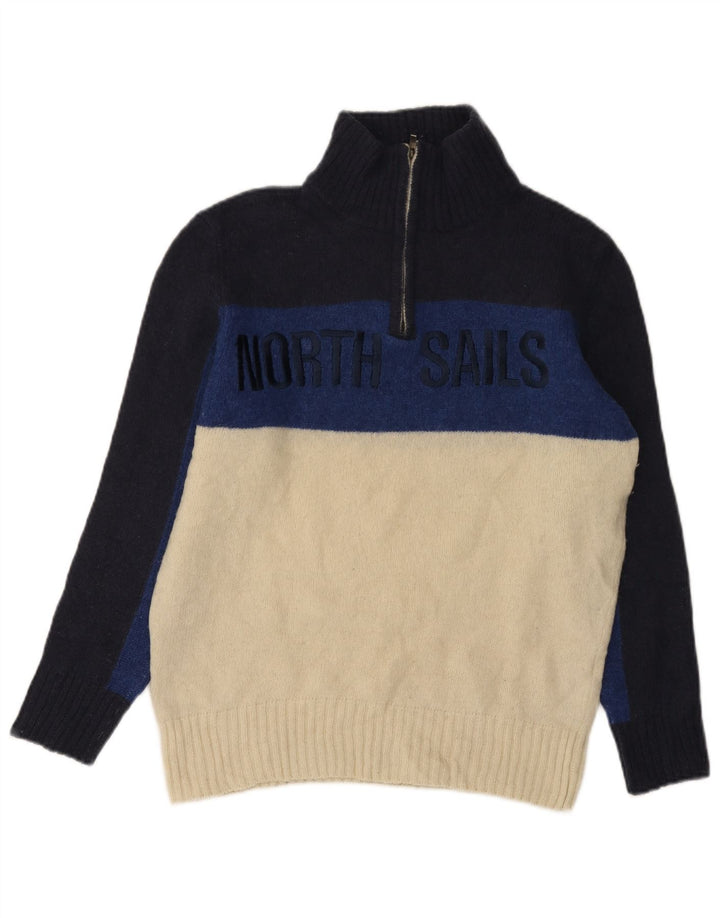 North Sails Dame Zip Neck Jumper Sweater UK 16 Large Navy Blue