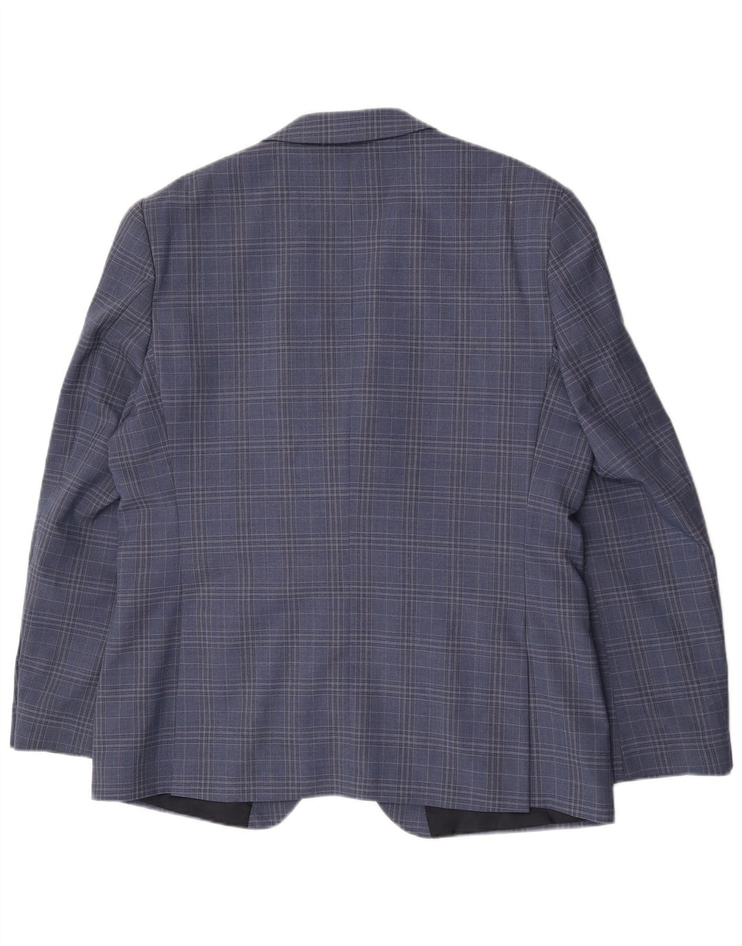 Ben Sherman Herre 2 Button Blazer Jacket UK 44 2XL Blue Check Wool