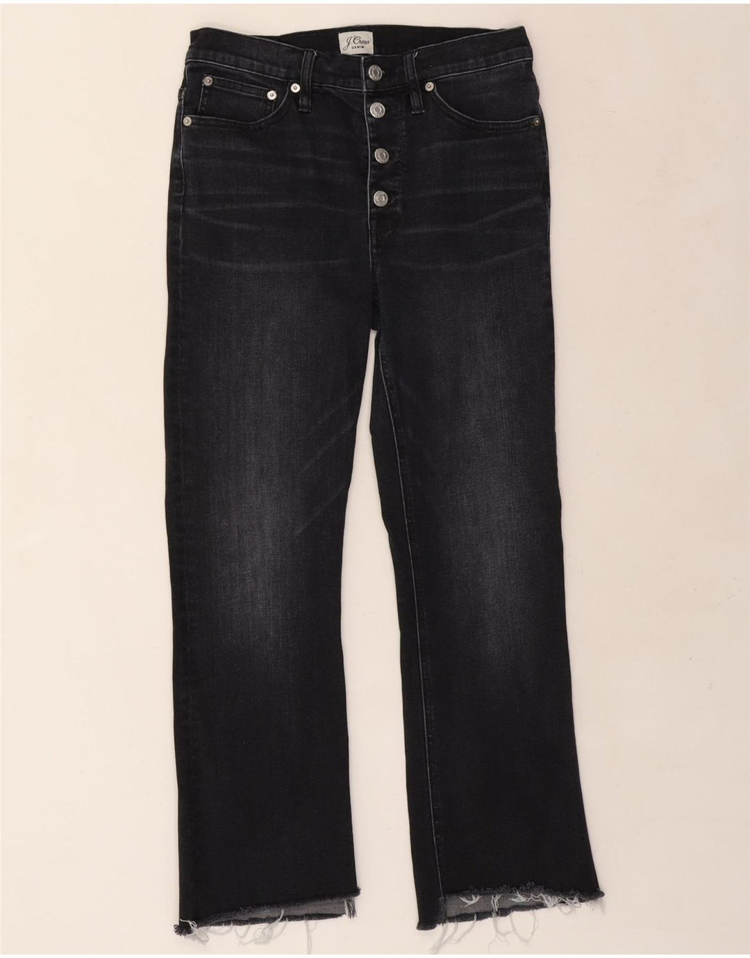 J. CREW Dame Bootcut Jeans W28 L26 Sort Bomuld