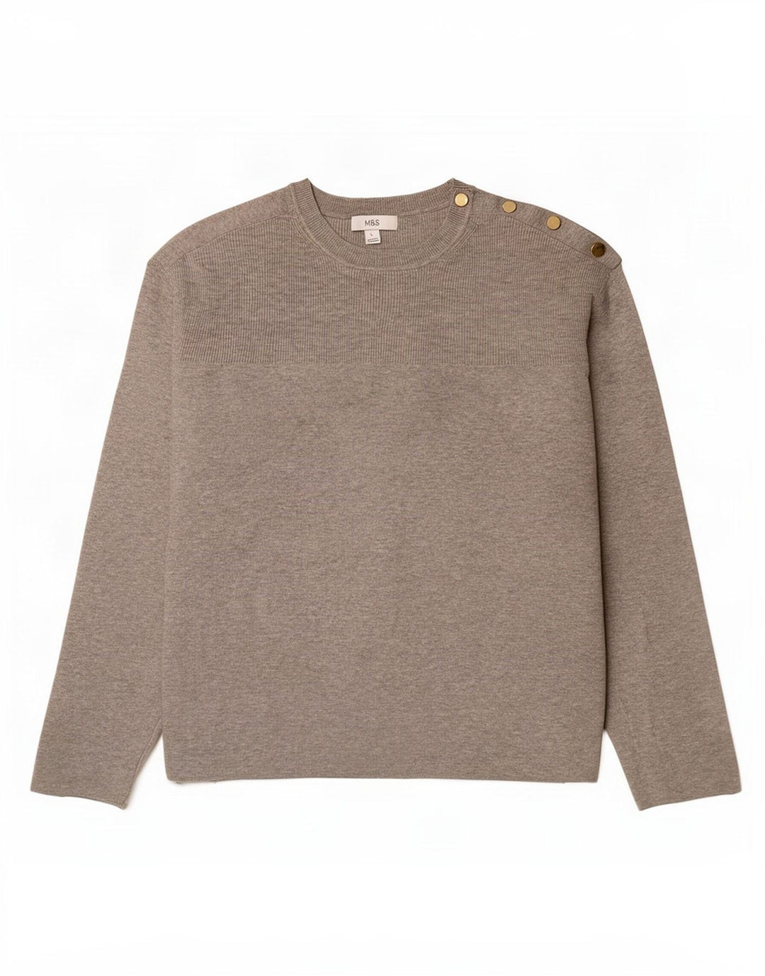 Marks & Spencer dame sweater med rund hals i overstørrelse UK 16 stor grå