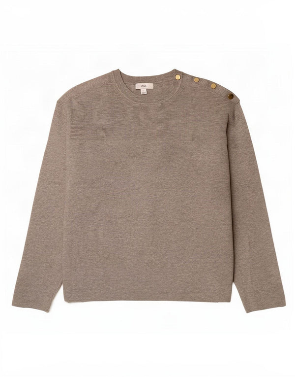 Marks & Spencer dame sweater med rund hals i overstørrelse UK 16 stor grå