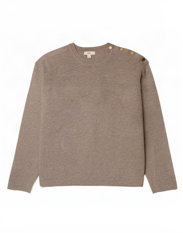 Marks & Spencer dame sweater med rund hals i overstørrelse UK 16 stor grå