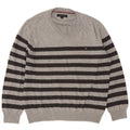 Tommy Hilfiger Herre V-hals sweater Medium Grå Stribet Bomuld