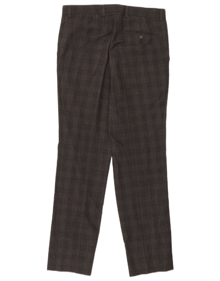 Marks & Spencer Herre Slim Suit Bukser W30 L31 Grå ternet polyester