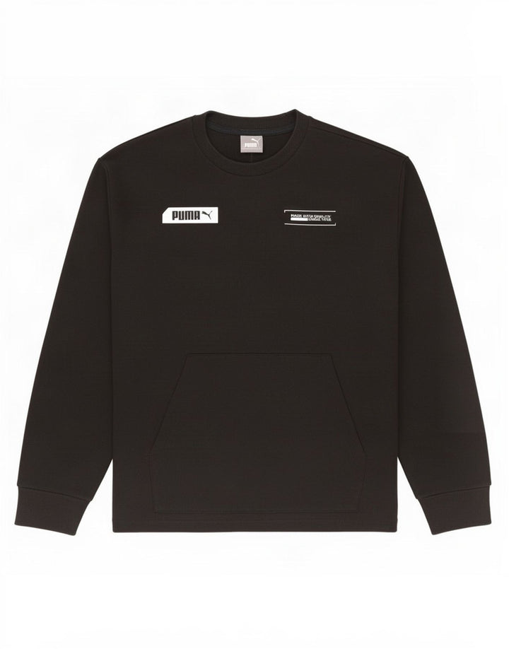 Puma Herre Grafisk Sweatshirt Jumper Lille sort bomuld