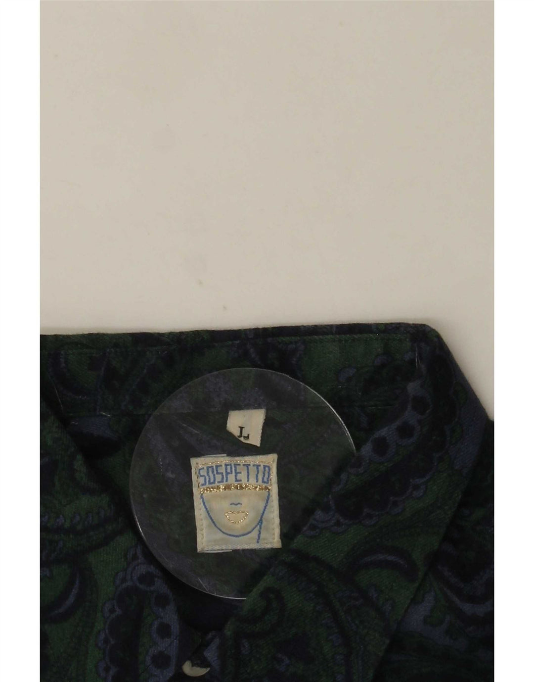 Vintage herreskjorte stor grøn Paisley