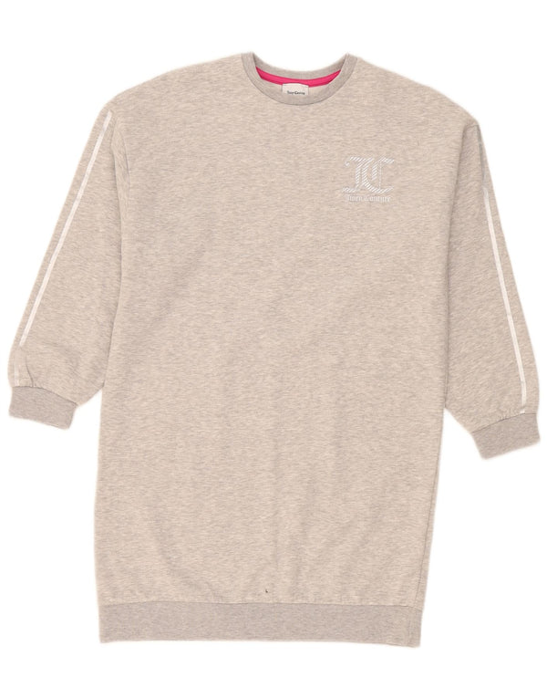 Juicy Couture Kvinders Grafisk Jumper Kjole UK 12 Medium Grå Flecked