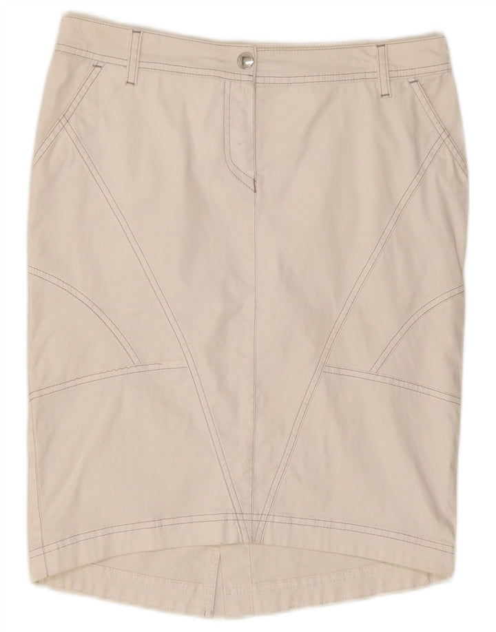 Trussardi Jeans Dame Pencil Skirt IT 44 Medium W30 Hvid Bomuld
