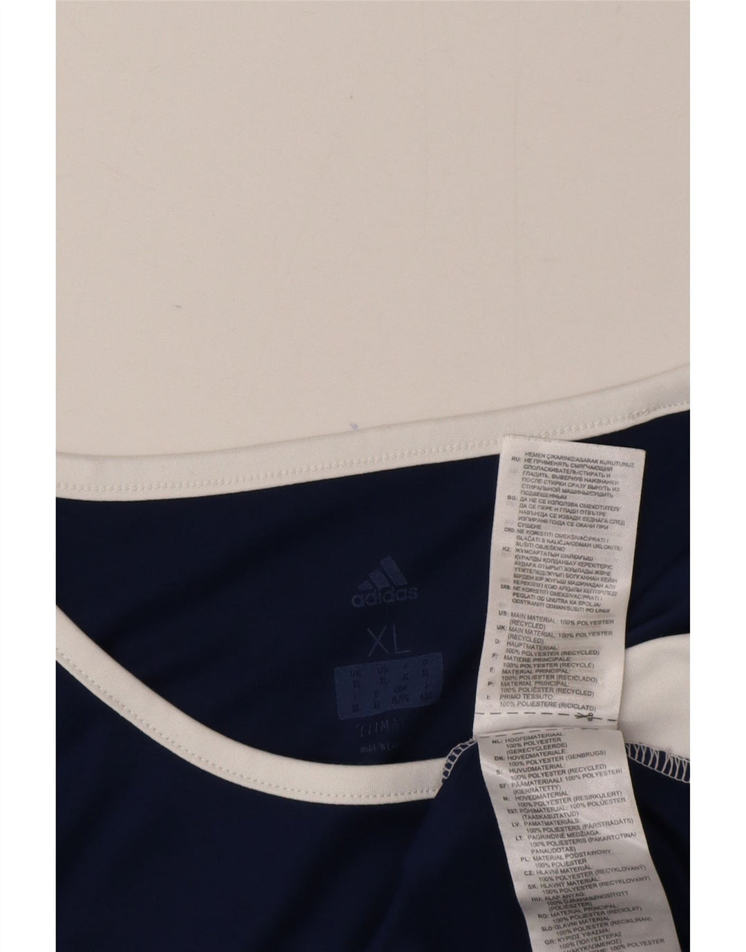 Adidas Herre Climalite T-Shirt Top XL Marineblå Colourblock Polyester