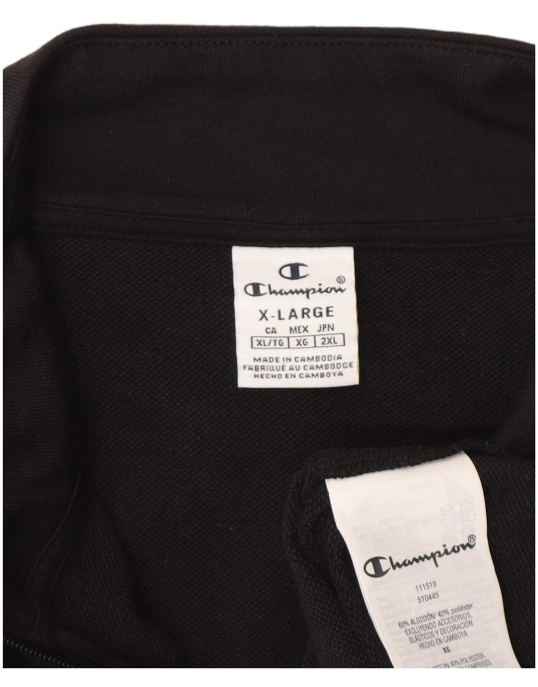 Champion Herre grafisk træningsdragt topjakke XL sort bomuld