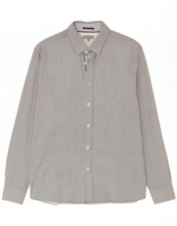 Ted Baker herreskjorte str. 5 XL Sort geometrisk bomuld