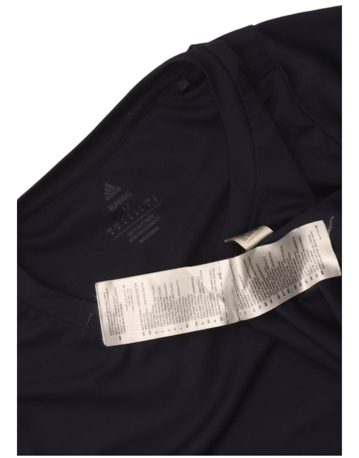Adidas Herre Aeroready T-Shirt Top Medium Navy Blue Polyester