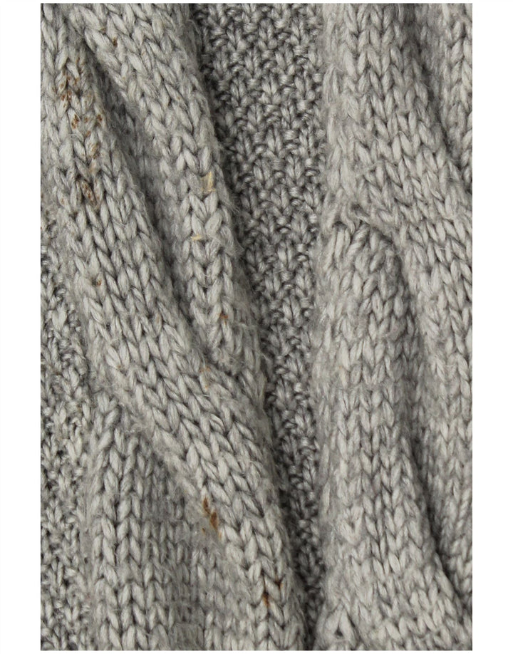 Zara Womens Longline Open Cardigan Sweater UK 14 Medium Grey