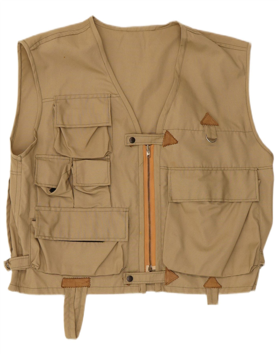 Vintage Herre Utility Gilet UK 40 Large Beige